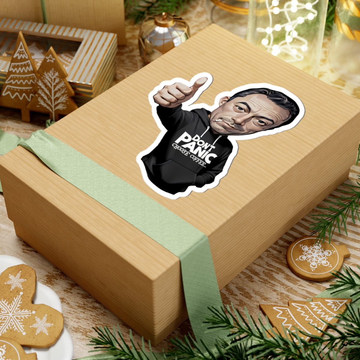 DON'T PANIC - Choose Coffee - Thumbs-Up Sticker