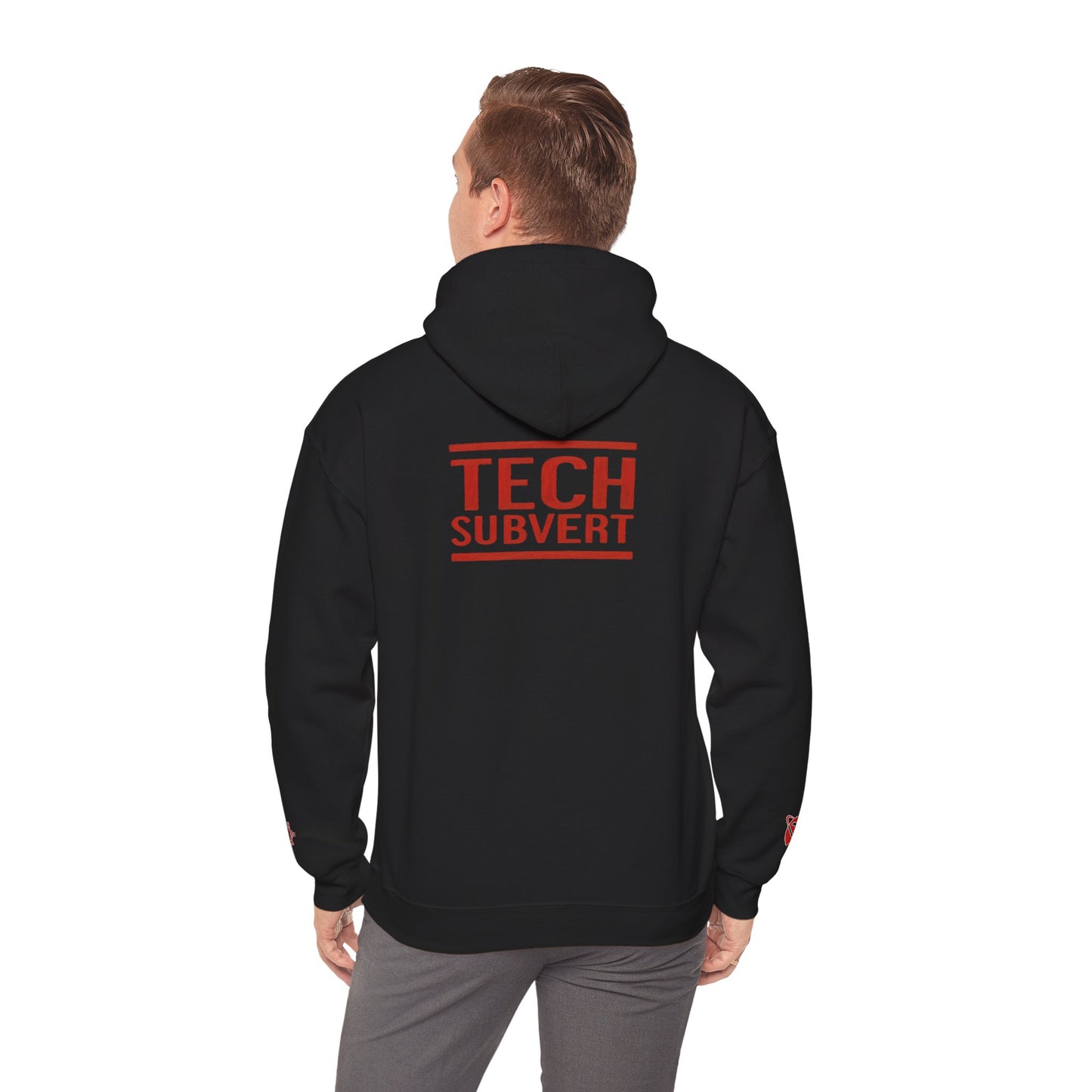TECH SUBVERT - Back Design - Unisex Heavy Blend™ Graphic Hooded Sweatshirt