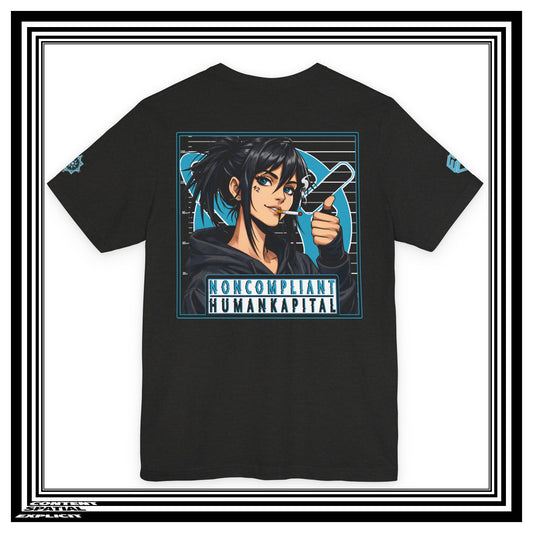 NONCOMPLIANT HUMANKAPITAL - NE'ER-DO-WELL - 42 BLUE - Anime Cyberpunk - Unisex Jersey Short Sleeve Graphic T‑Shirt