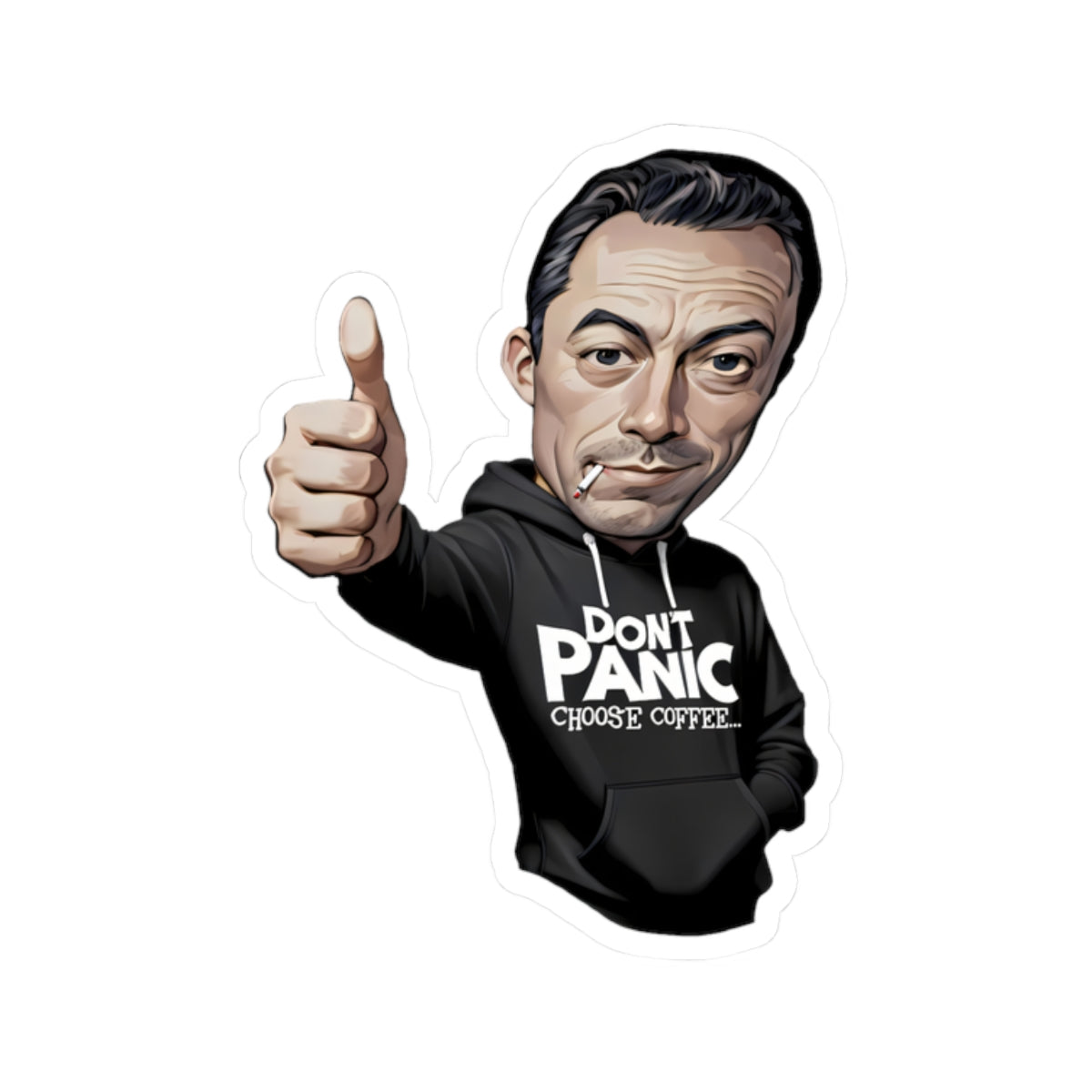 DON'T PANIC - Choose Coffee - Thumbs-Up Sticker
