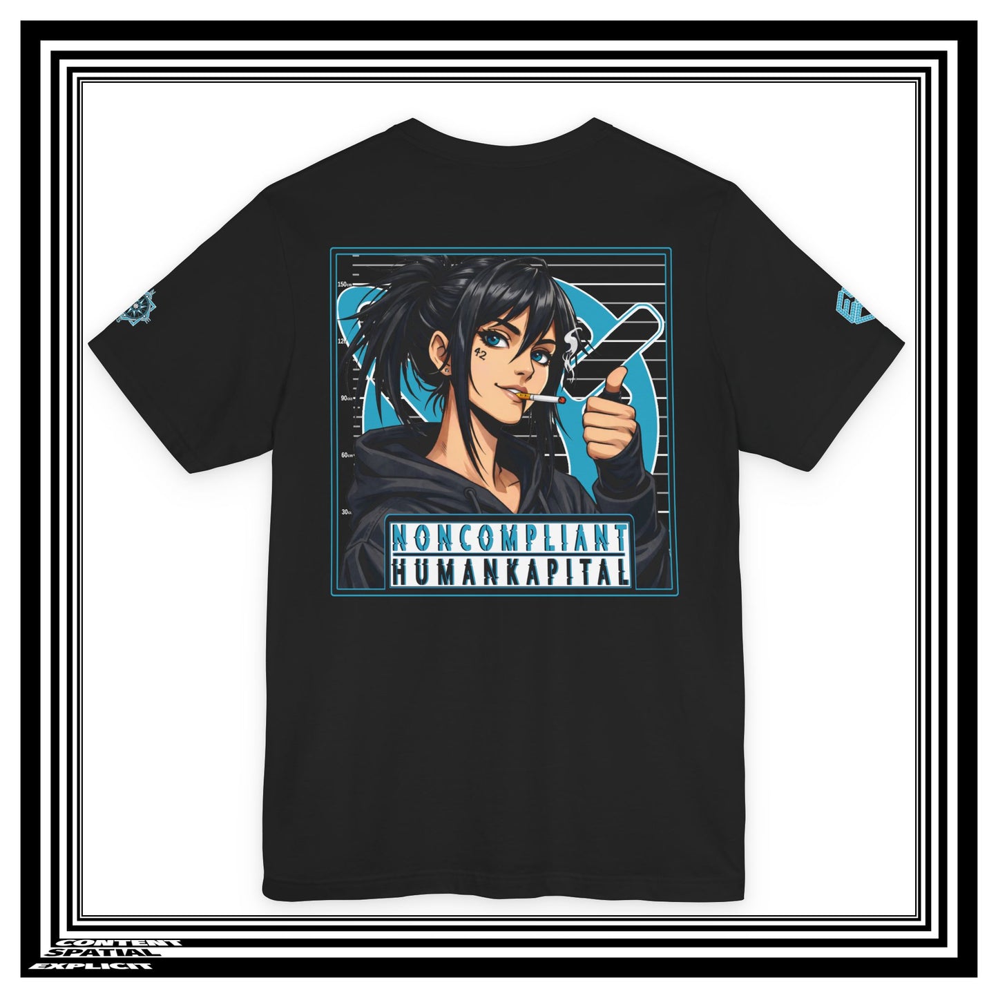 NONCOMPLIANT HUMANKAPITAL - NE'ER-DO-WELL - 42 BLUE - Anime Cyberpunk - Unisex Jersey Short Sleeve Graphic T‑Shirt