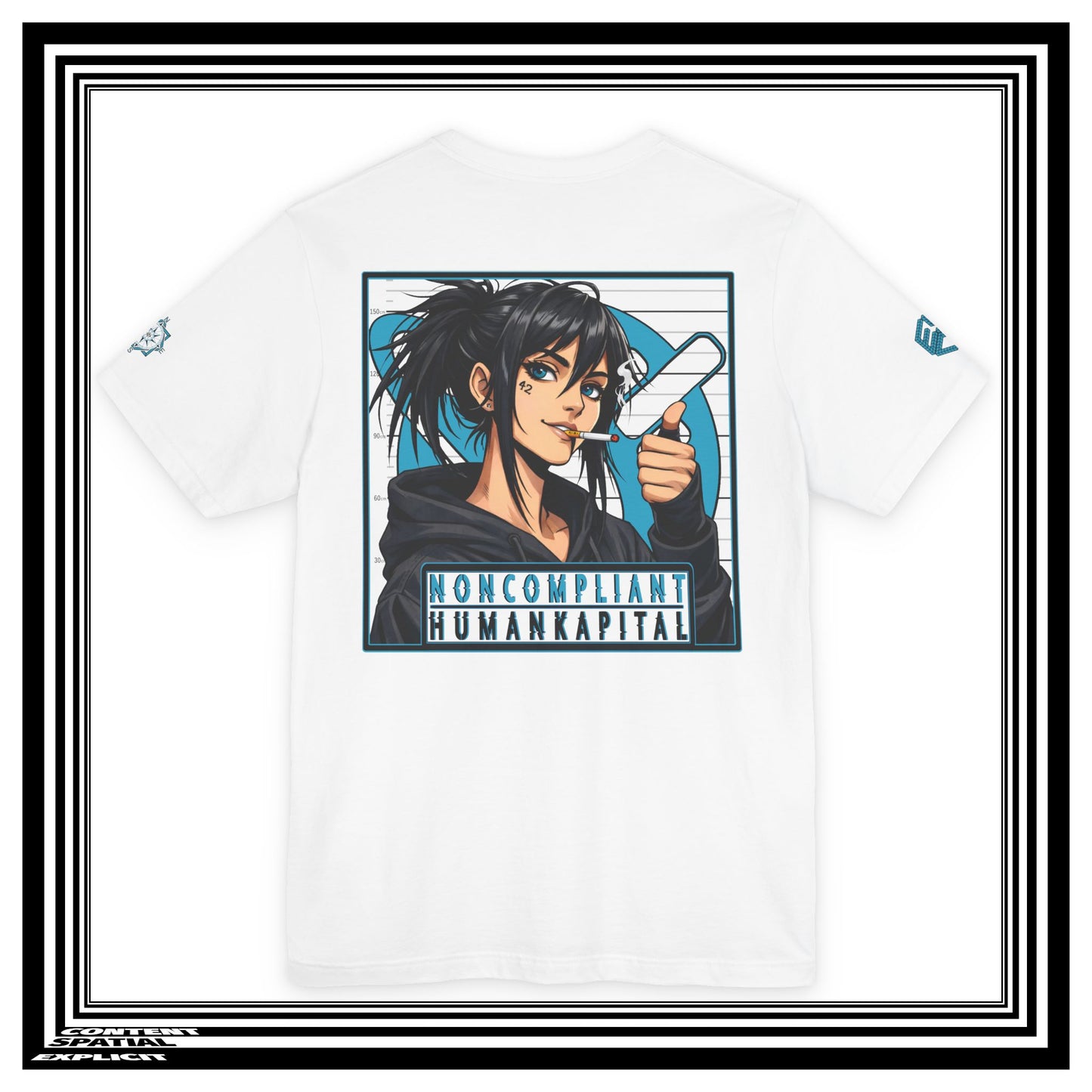 NONCOMPLIANT HUMANKAPITAL - NE'ER-DO-WELL - 42 BLUE - Anime Cyberpunk - Unisex Jersey Short Sleeve Graphic T‑Shirt