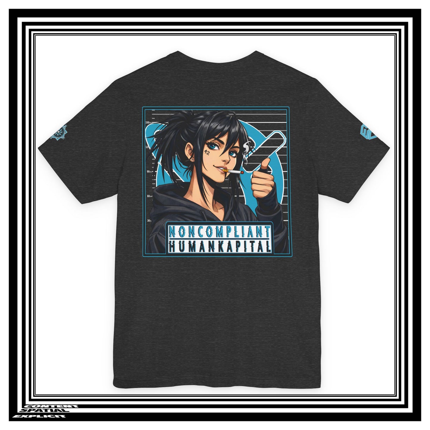 NONCOMPLIANT HUMANKAPITAL - NE'ER-DO-WELL - 42 BLUE - Anime Cyberpunk - Unisex Jersey Short Sleeve Graphic T‑Shirt