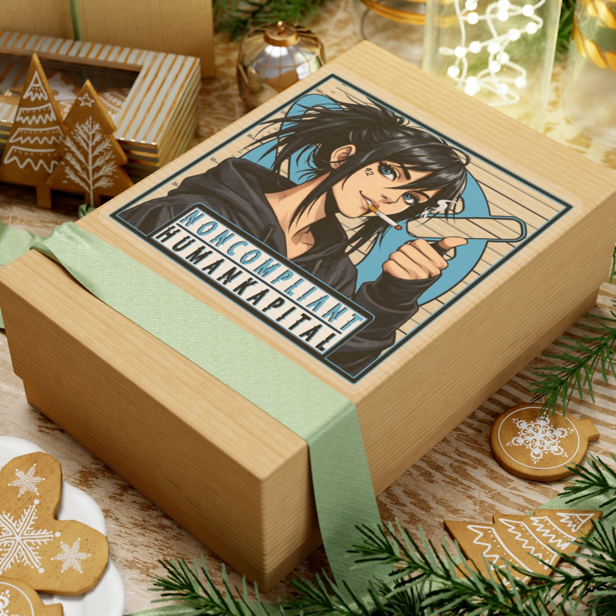 NONCOMPLIANT HUMANKAPITAL - BLUE - Anime Rebel  - Kiss-Cut Decal