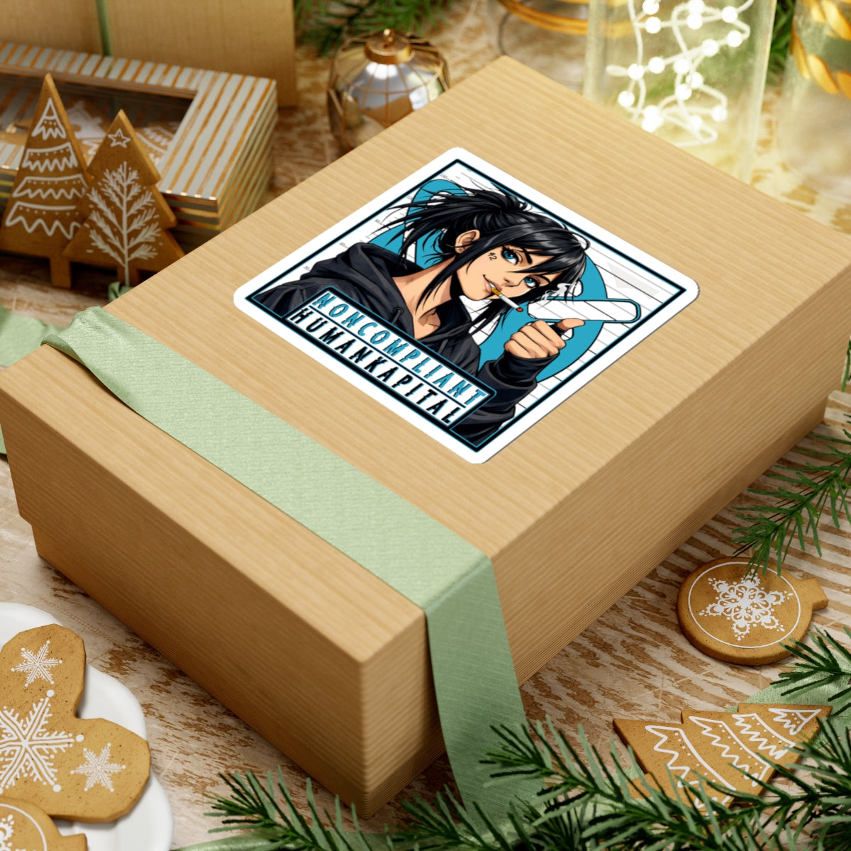 NONCOMPLIANT HUMANKAPITAL - BLUE - Anime Rebel  - Kiss-Cut Decal