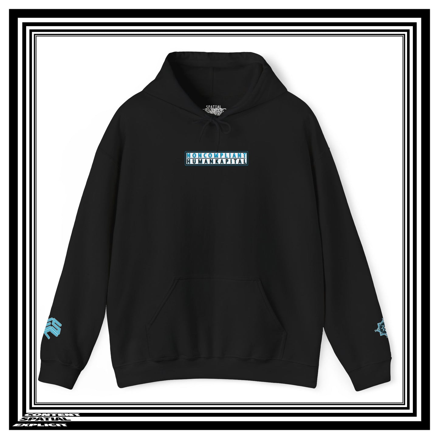 NONCOMPLIANT HUMANKAPITAL - 42 BLUE - Anime Cyberpunk - Unisex Heavy Blend™ Graphic Hooded Sweatshirt