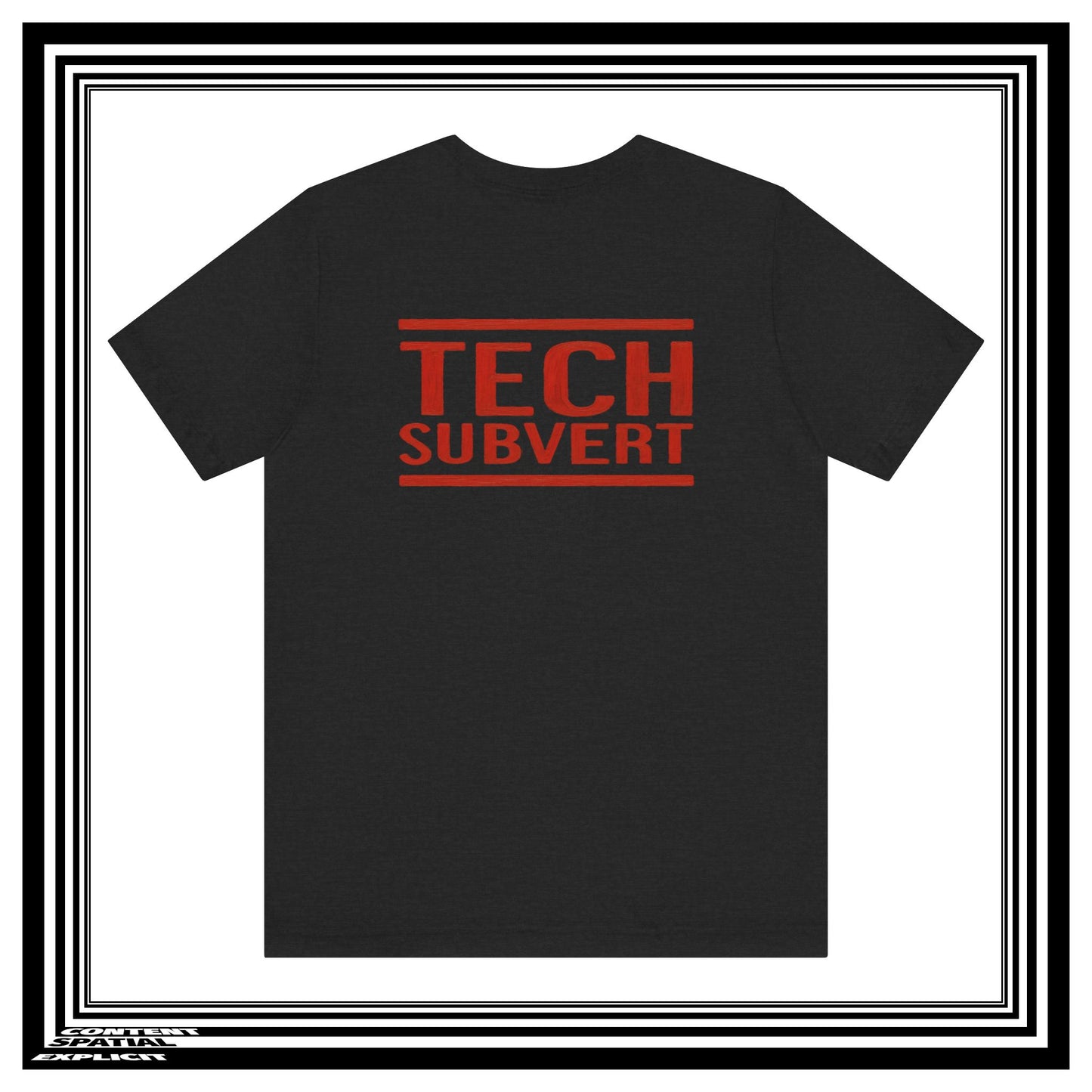 TECH SUBVERT - Back Design - Red Finger Paint - Tech Support Parody -  Logo Graphic Tee for Hackers & Tech Rebels