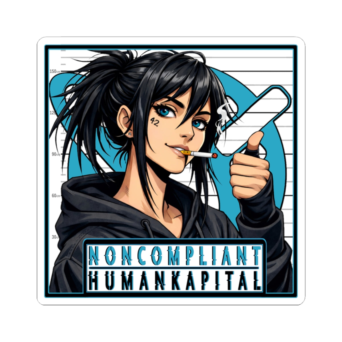 NONCOMPLIANT HUMANKAPITAL - BLUE - Anime Rebel  - Kiss-Cut Decal