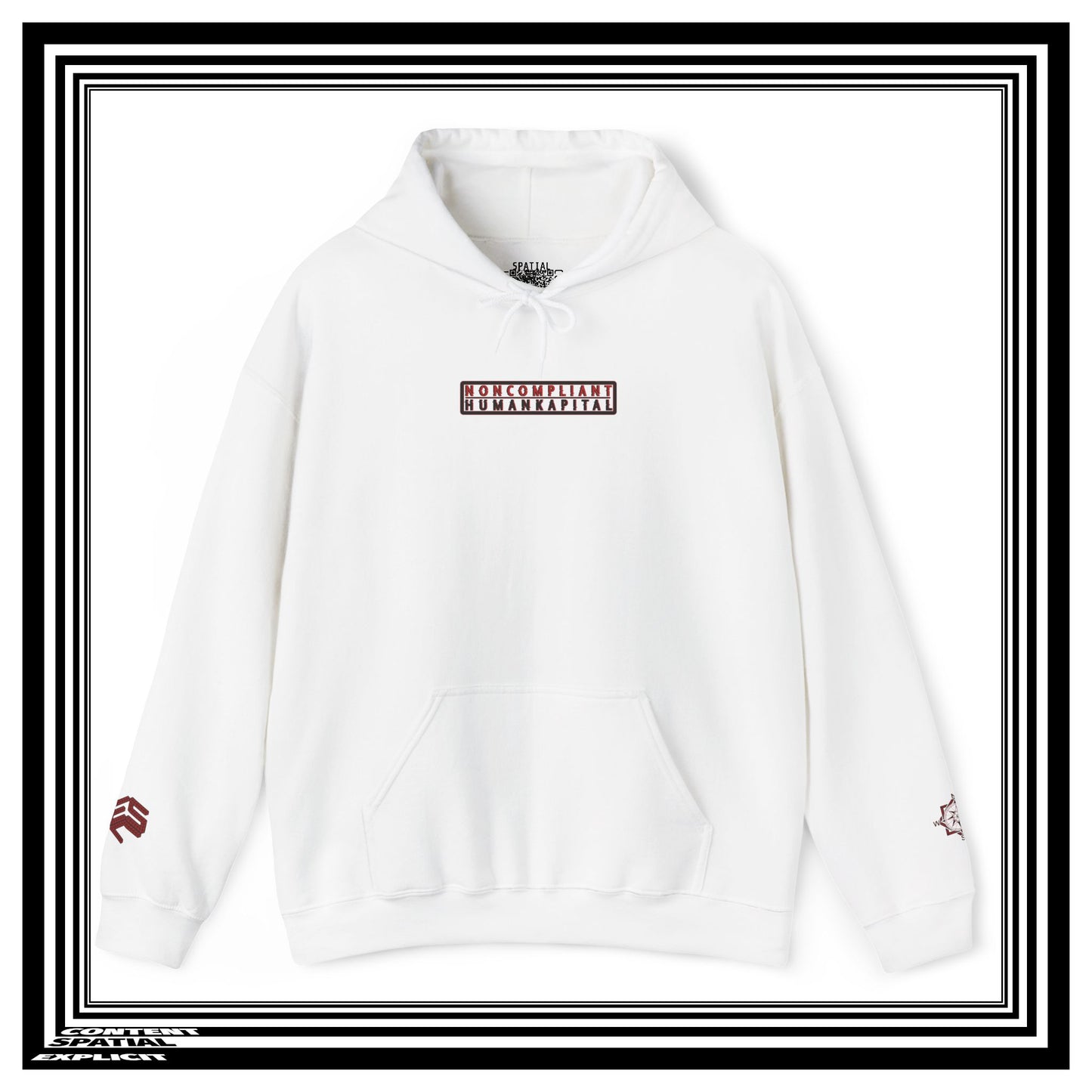 NONCOMPLIANT HUMANKAPITAL - 42 RED - Anime Cyberpunk - Unisex Heavy Blend™ Graphic Hooded Sweatshirt