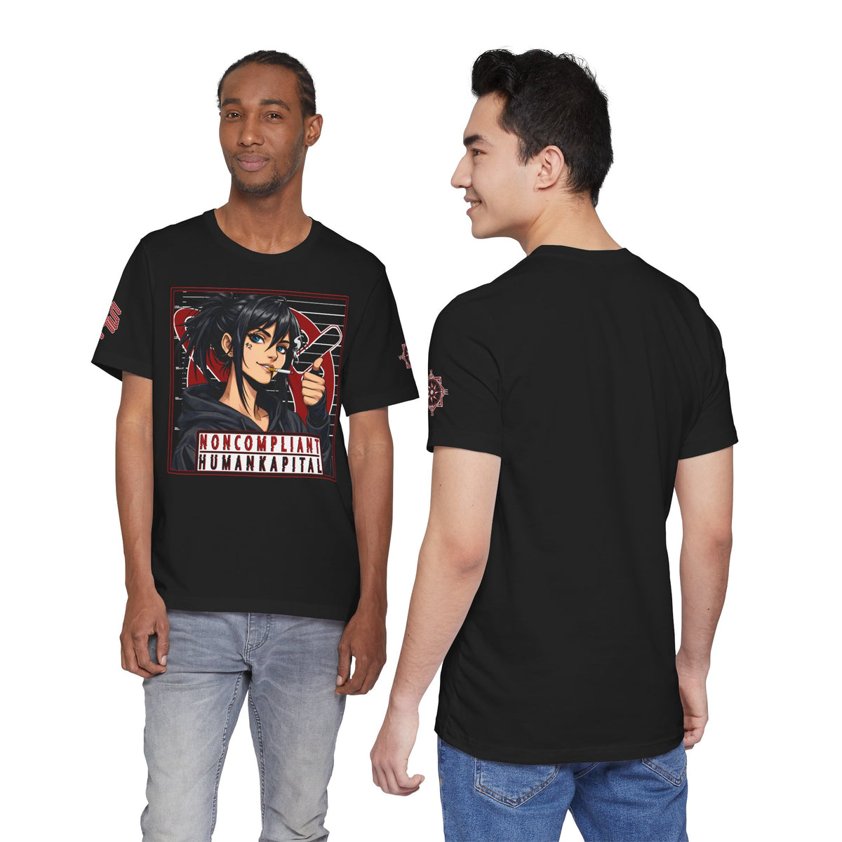 NONCOMPLIANT HUMANKAPITAL - Front Design - 42 RED - Anime Cyberpunk - Unisex Jersey Short Sleeve Graphic T-shirt