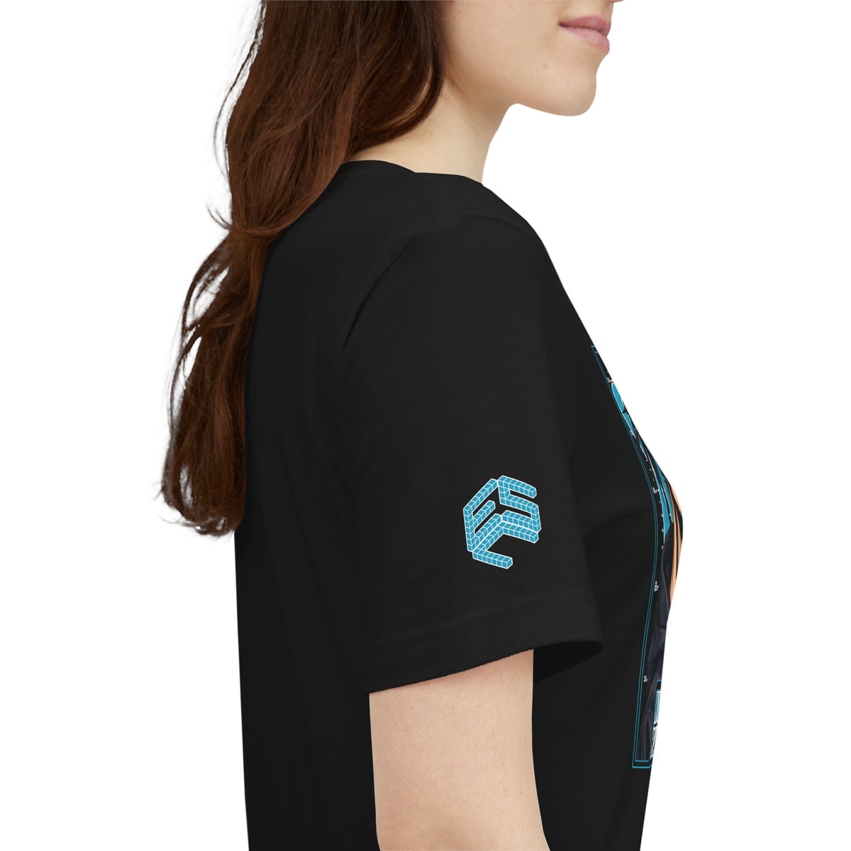 NONCOMPLIANT HUMANKAPITAL - Front Design - 42 BLUE - Anime Cyberpunk - Unisex Jersey Short Sleeve Graphic T‑Shirt
