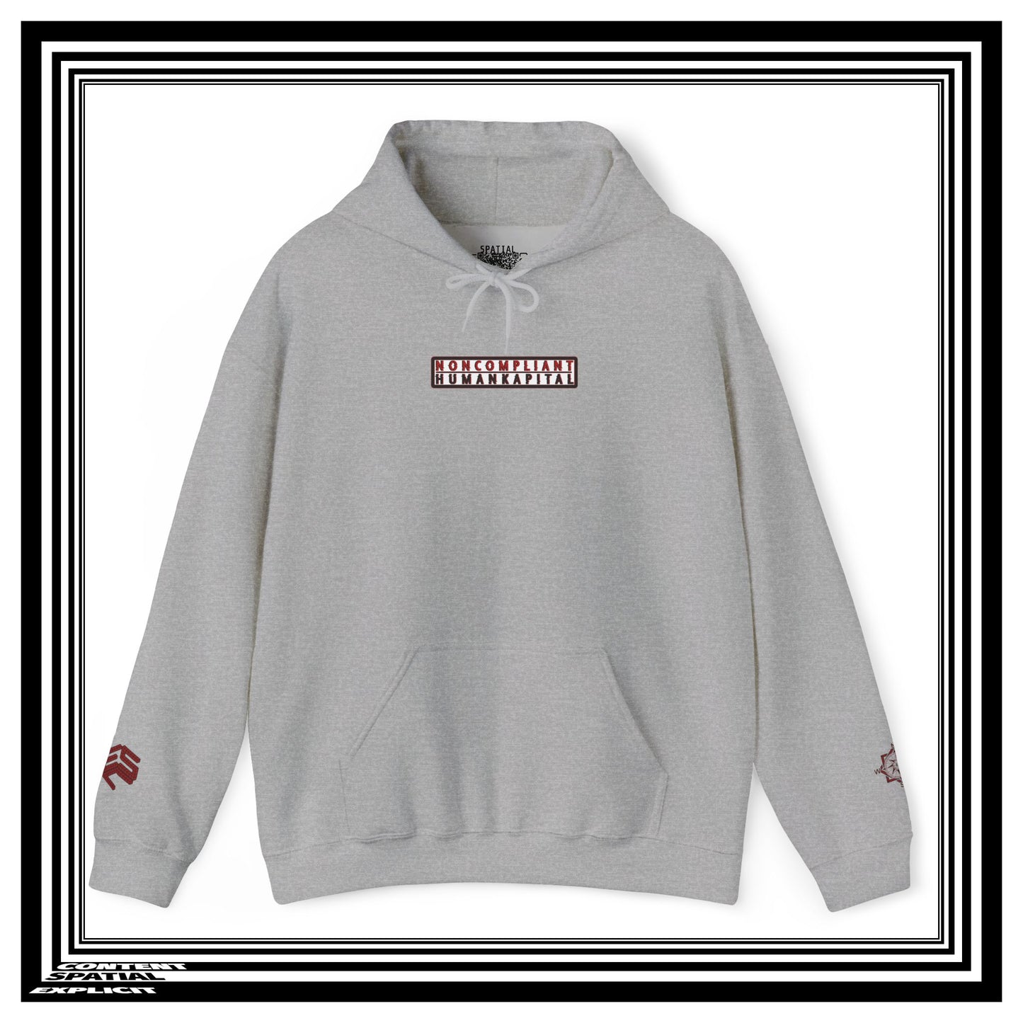 NONCOMPLIANT HUMANKAPITAL - 42 RED - Anime Cyberpunk - Unisex Heavy Blend™ Graphic Hooded Sweatshirt