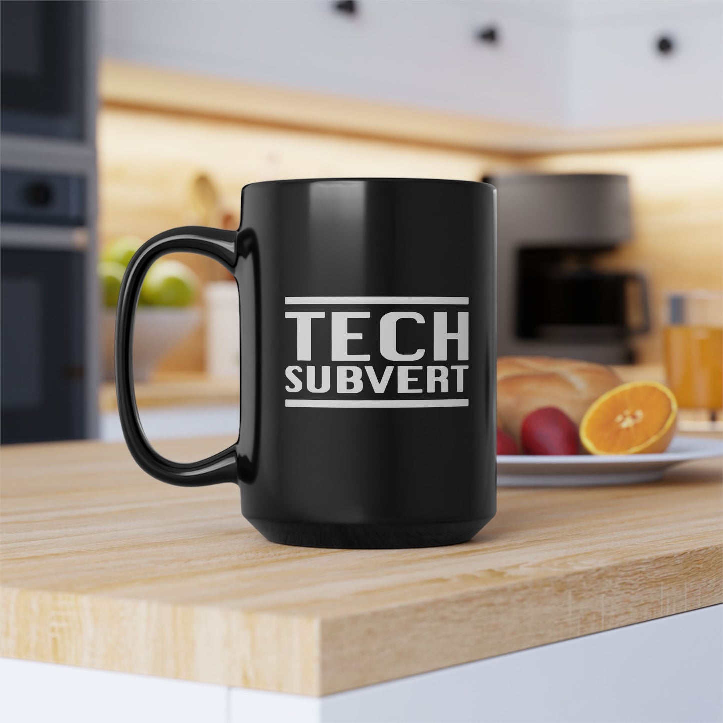 TECH SUBVERT - Let Us Be "Efficient" - Tech Support Parody - Black Ceramic Mug - Coffee Cup (11oz & 15oz) -