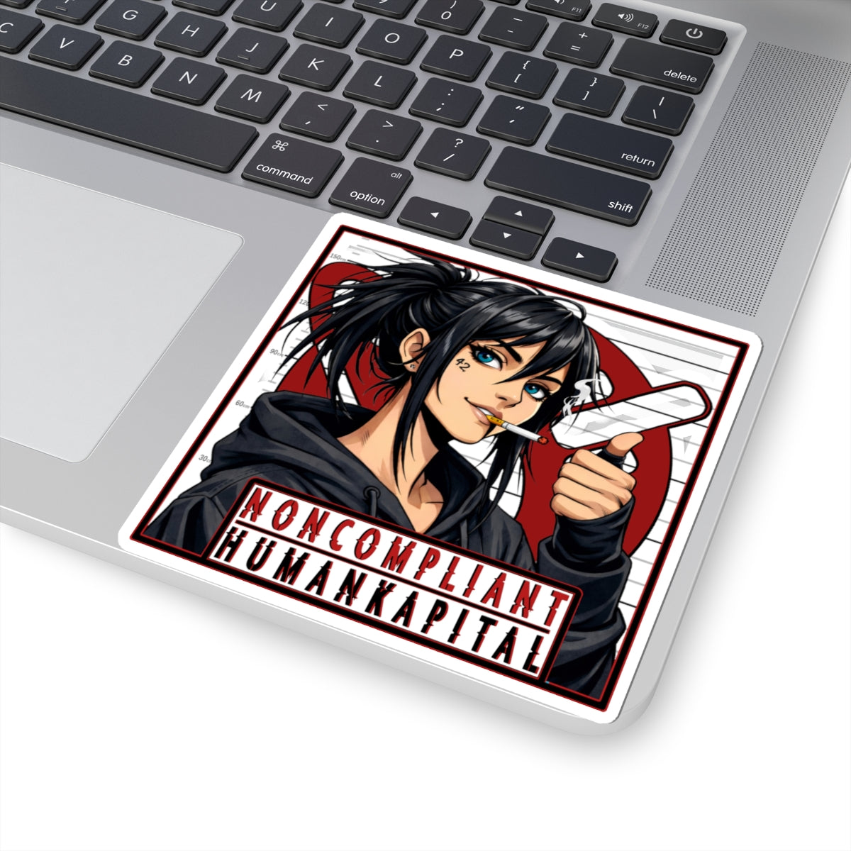 NONCOMPLIANT HUMANKAPITAL - RED- Anime Rebel  - Kiss-Cut Decal