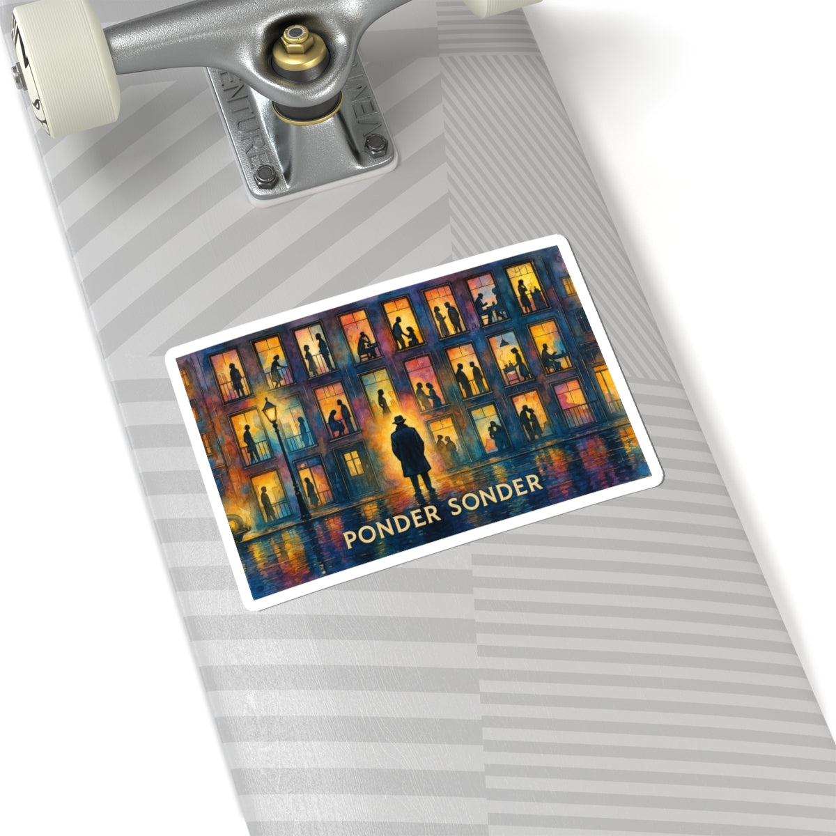 PONDER SONDER Kiss-Cut Sticker - Reflective City Window Silhouette Decal