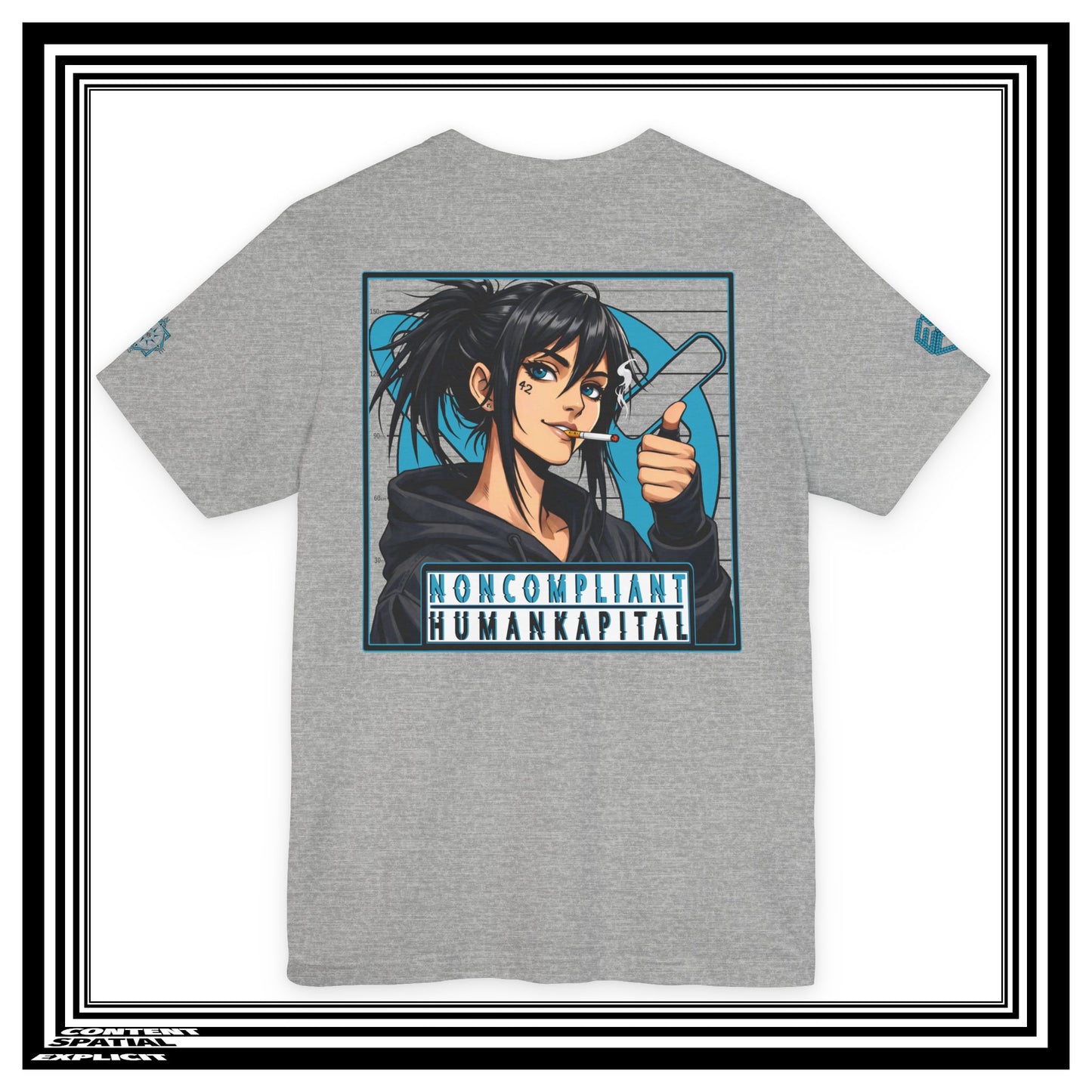 NONCOMPLIANT HUMANKAPITAL - NE'ER-DO-WELL - 42 BLUE - Anime Cyberpunk - Unisex Jersey Short Sleeve Graphic T‑Shirt