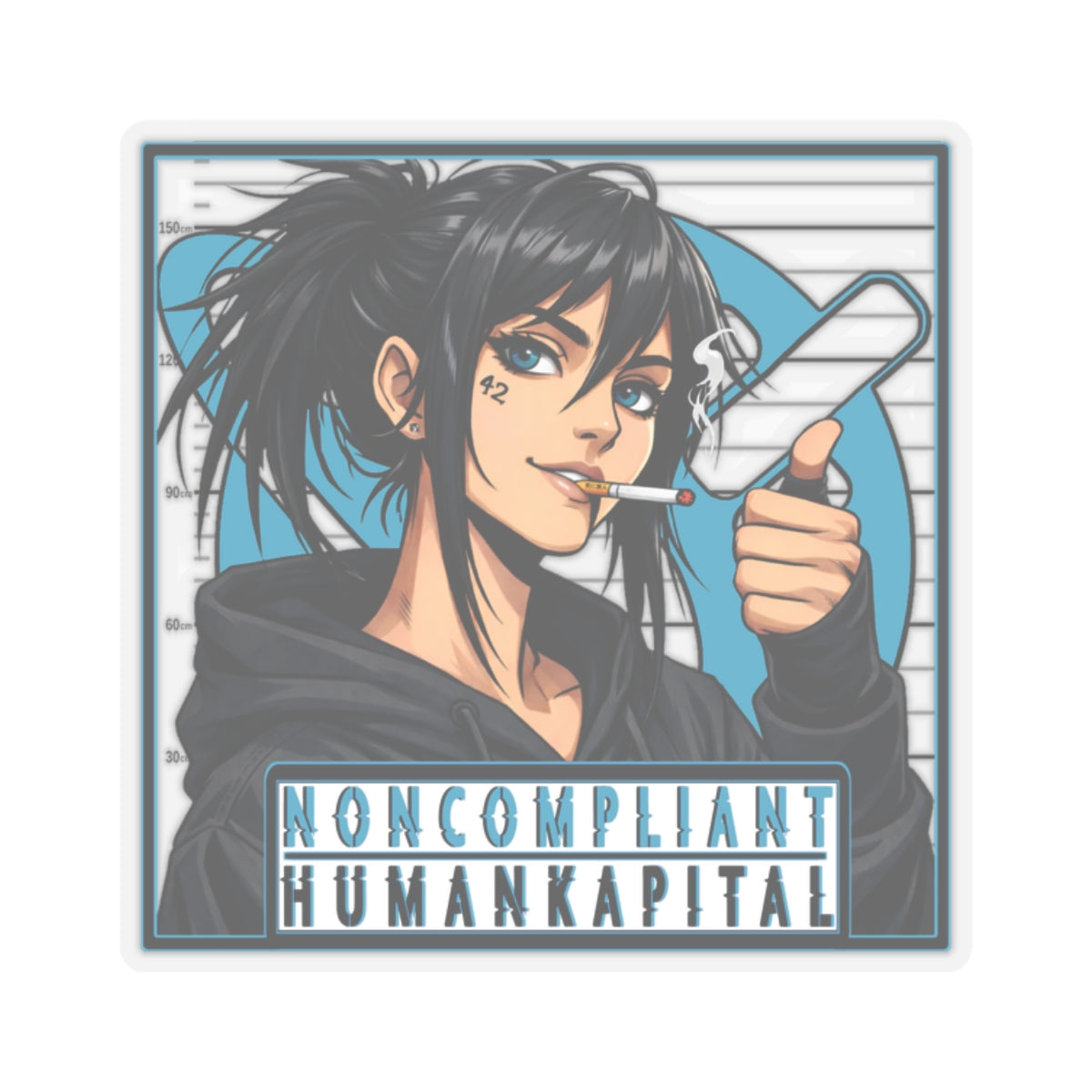 NONCOMPLIANT HUMANKAPITAL - BLUE - Anime Rebel  - Kiss-Cut Decal