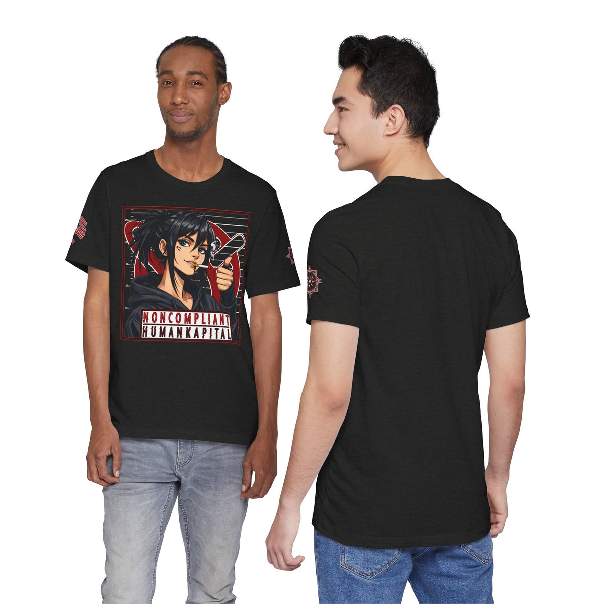 NONCOMPLIANT HUMANKAPITAL - Front Design - 42 RED - Anime Cyberpunk - Unisex Jersey Short Sleeve Graphic T-shirt