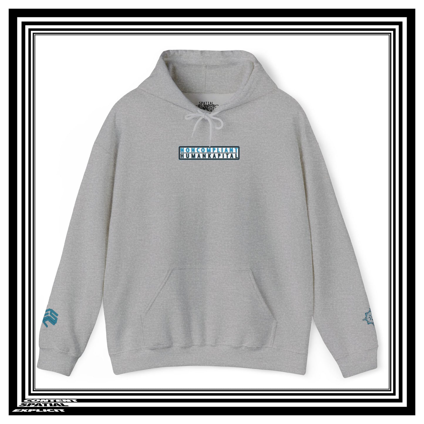 NONCOMPLIANT HUMANKAPITAL - 42 BLUE - Anime Cyberpunk - Unisex Heavy Blend™ Graphic Hooded Sweatshirt