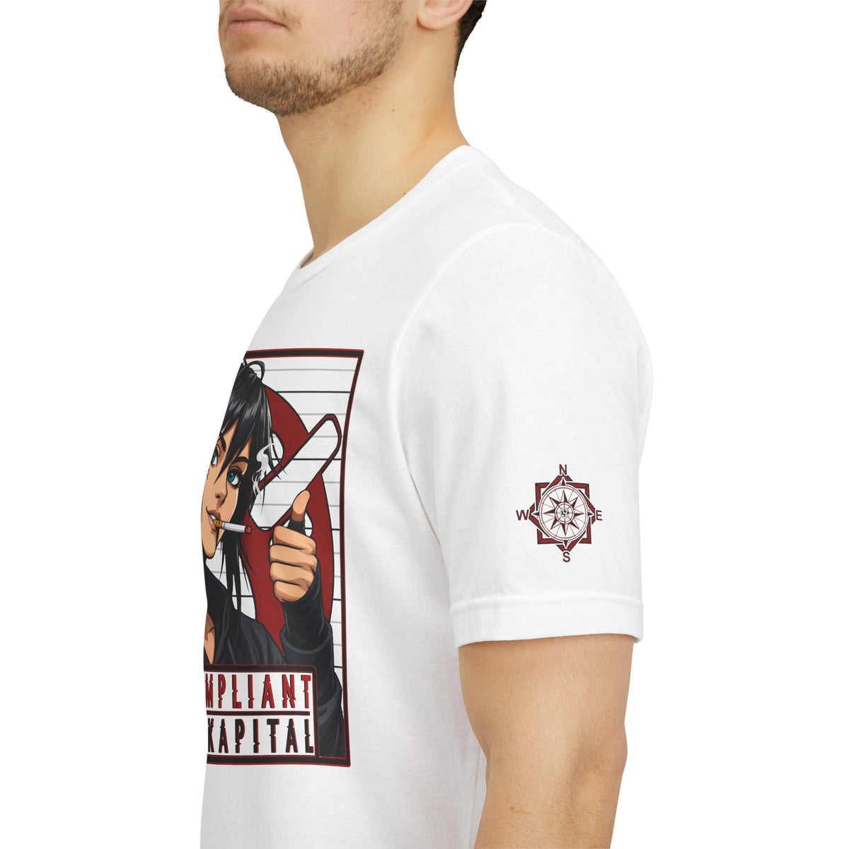 NONCOMPLIANT HUMANKAPITAL - Front Design - 42 RED - Anime Cyberpunk - Unisex Jersey Short Sleeve Graphic T-shirt