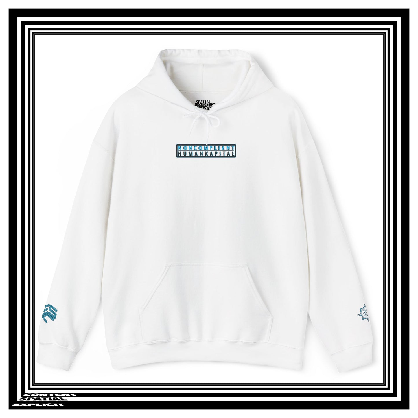 NONCOMPLIANT HUMANKAPITAL - 42 BLUE - Anime Cyberpunk - Unisex Heavy Blend™ Graphic Hooded Sweatshirt