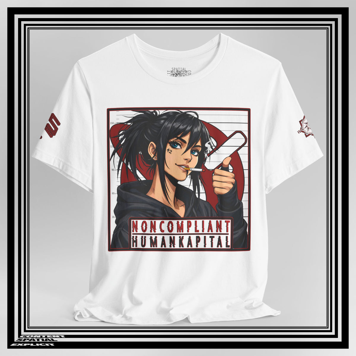 NONCOMPLIANT HUMANKAPITAL - Front Design - 42 RED - Anime Cyberpunk - Unisex Jersey Short Sleeve Graphic T-shirt