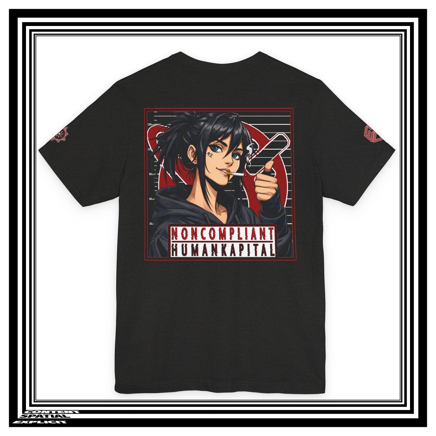 NONCOMPLIANT HUMANKAPITAL - NE'ER-DO-WELL - 42 RED - Anime Cyberpunk - Unisex Jersey Short Sleeve Graphic T-shirt