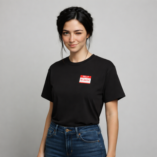 TECH SUBVERT - Nametag: Not Important - Tech Support Parody - Oversized Boxy Tee