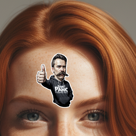 DON'T PANIC - Overcome Self - Thumbs-Up Sticker