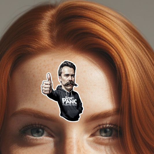 DON'T PANIC - Overcome Self - Thumbs-Up Sticker