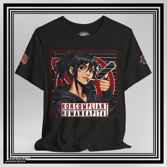 NONCOMPLIANT HUMANKAPITAL - Front Design - 42 RED - Anime Cyberpunk - Unisex Jersey Short Sleeve Graphic T-shirt