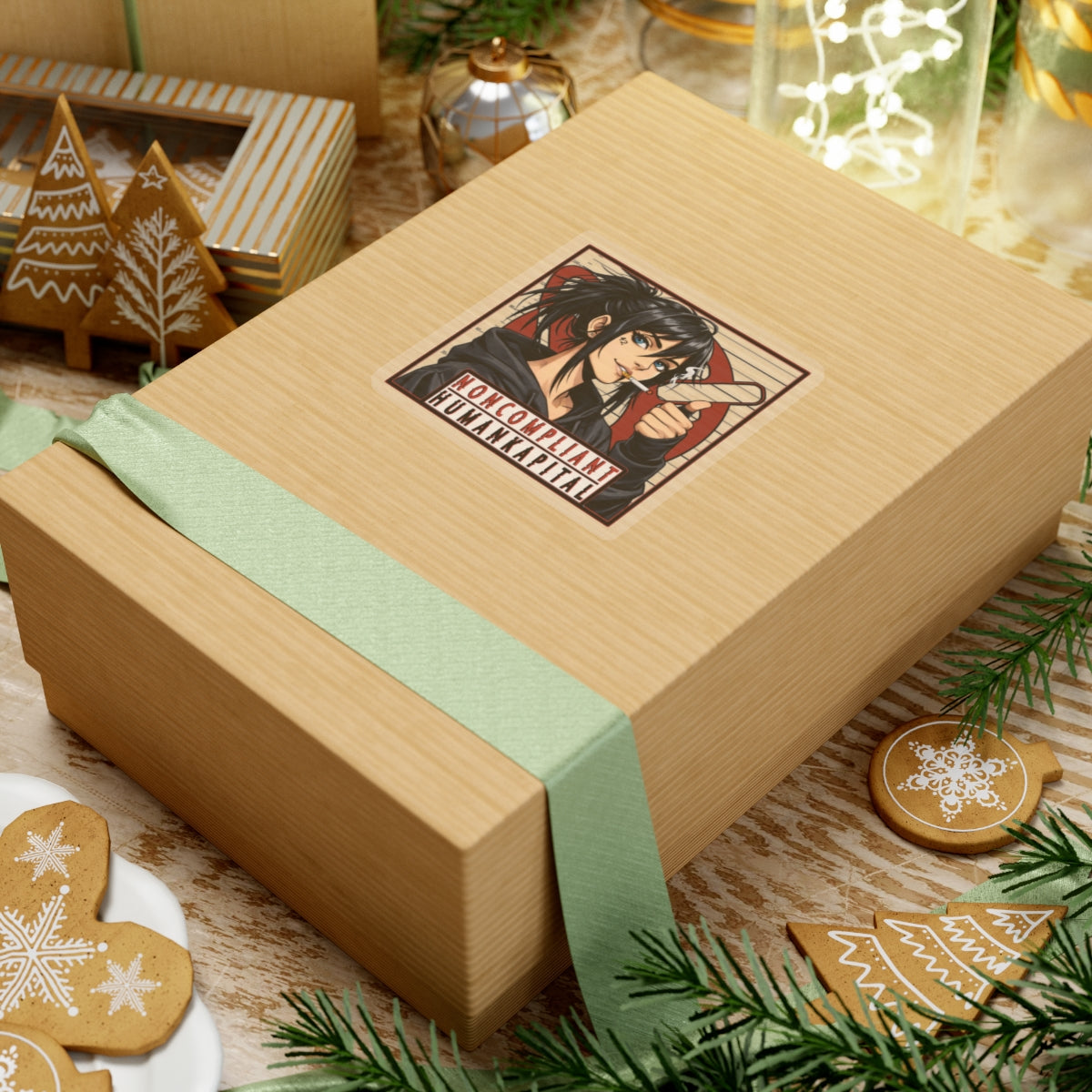 NONCOMPLIANT HUMANKAPITAL - RED- Anime Rebel  - Kiss-Cut Decal