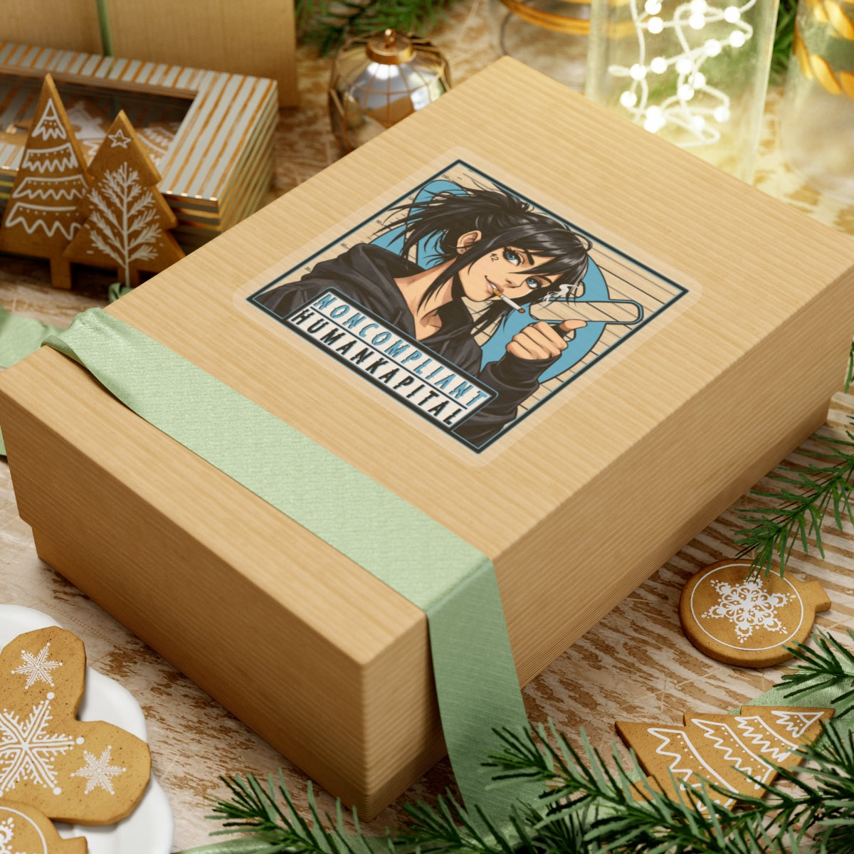 NONCOMPLIANT HUMANKAPITAL - BLUE - Anime Rebel  - Kiss-Cut Decal