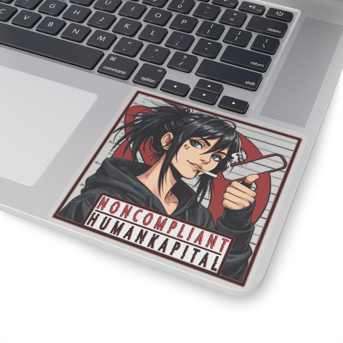 NONCOMPLIANT HUMANKAPITAL - RED- Anime Rebel  - Kiss-Cut Decal