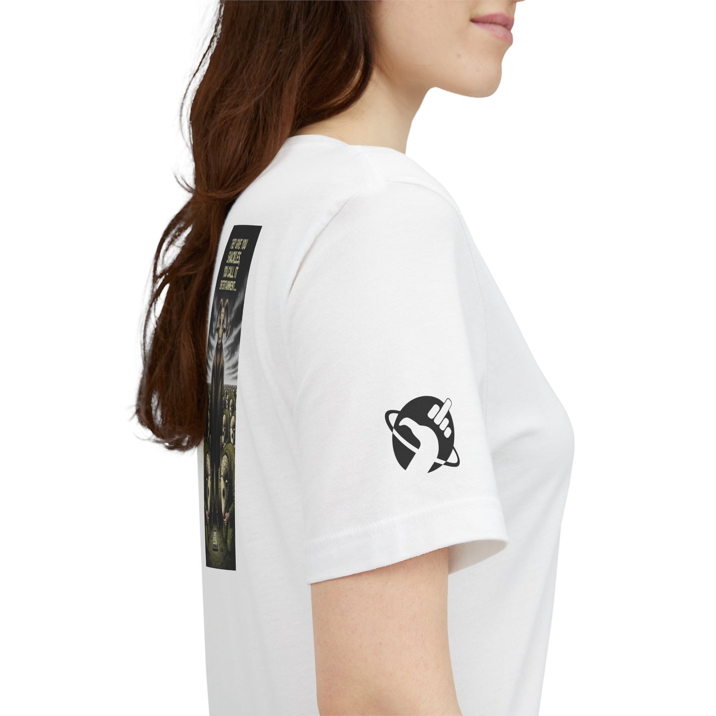 Dystopian existence - "They Gave You Shackles..." - Back Design - Unisex T-shirt