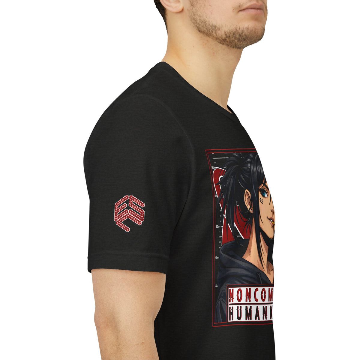 NONCOMPLIANT HUMANKAPITAL - Front Design - 42 RED - Anime Cyberpunk - Unisex Jersey Short Sleeve Graphic T-shirt