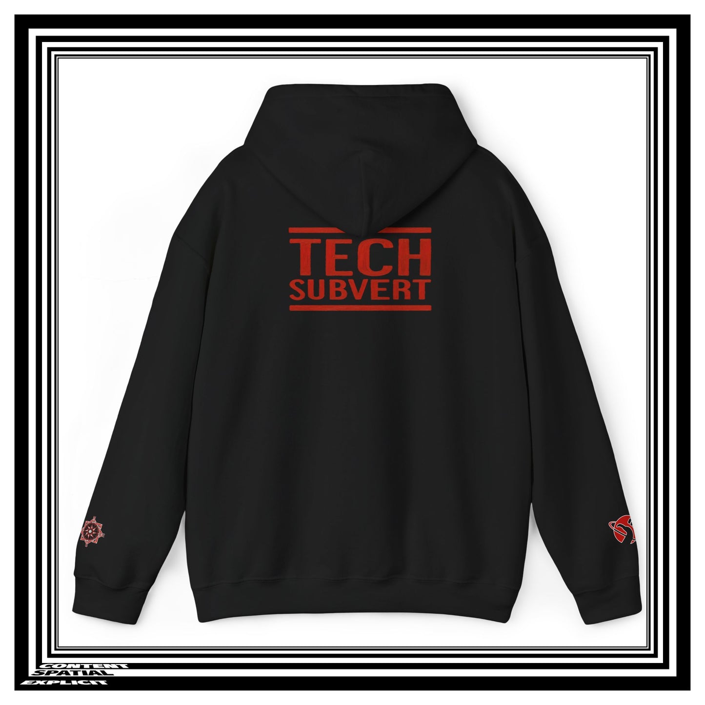 TECH SUBVERT - Back Design - Unisex Heavy Blend™ Graphic Hooded Sweatshirt