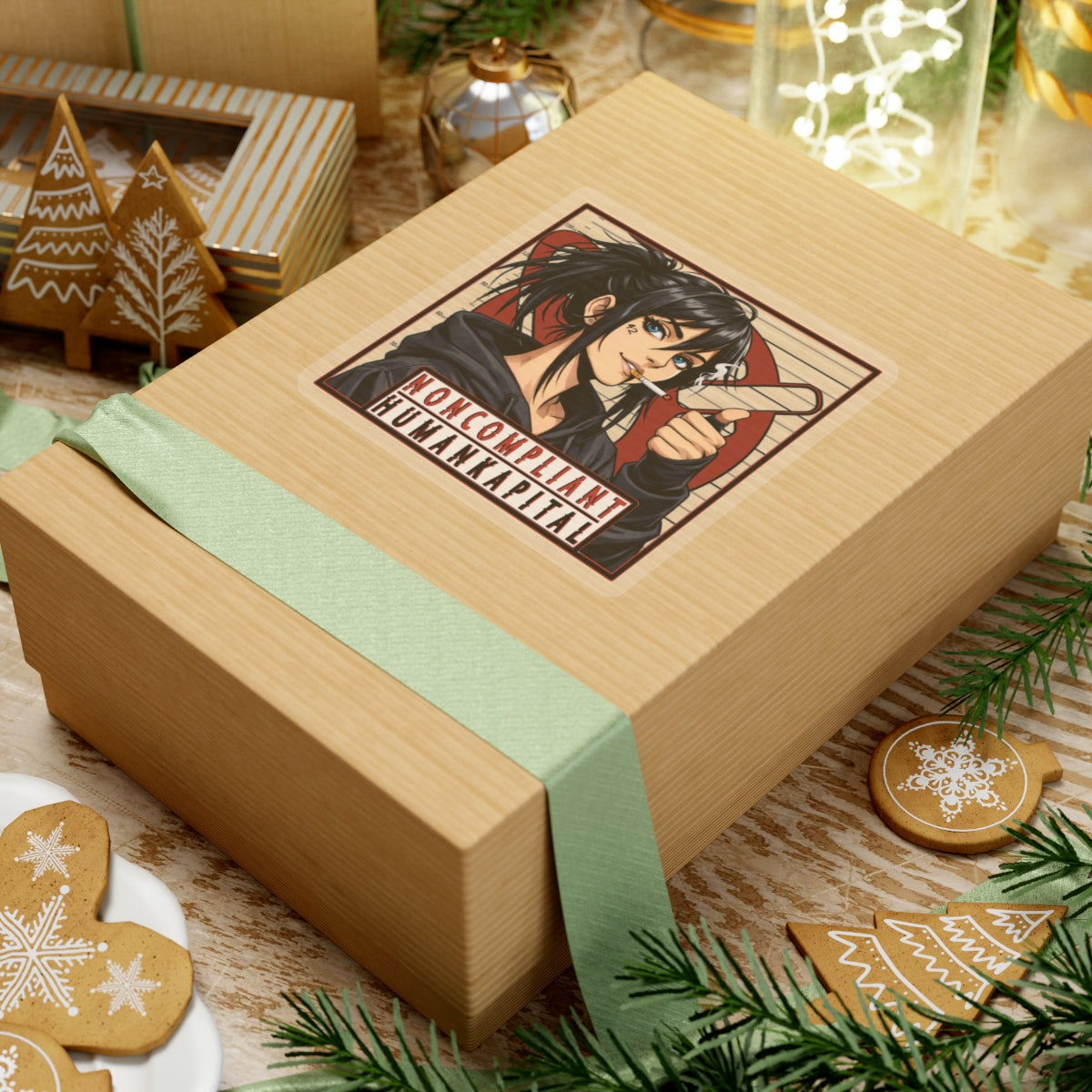 NONCOMPLIANT HUMANKAPITAL - RED- Anime Rebel  - Kiss-Cut Decal