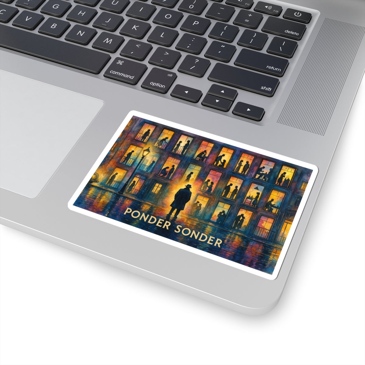 PONDER SONDER Kiss-Cut Sticker - Reflective City Window Silhouette Decal