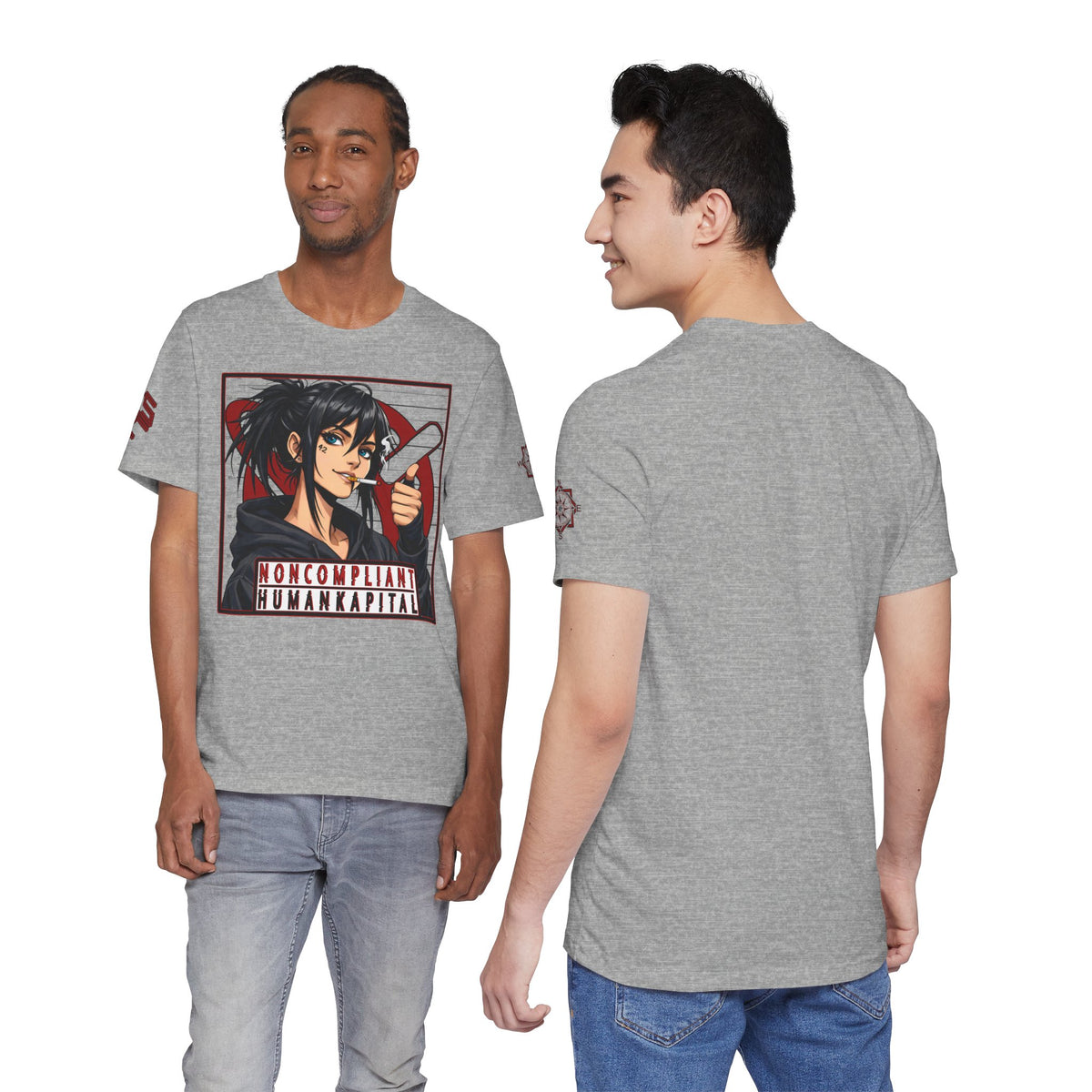 NONCOMPLIANT HUMANKAPITAL - Front Design - 42 RED - Anime Cyberpunk - Unisex Jersey Short Sleeve Graphic T-shirt