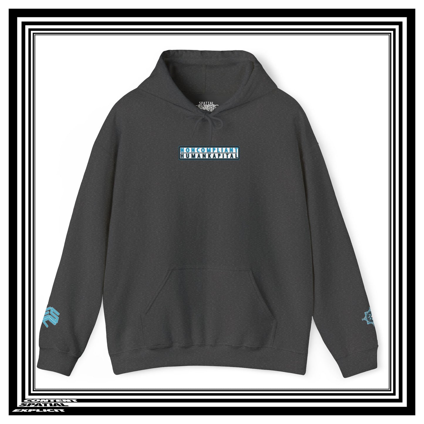 NONCOMPLIANT HUMANKAPITAL - 42 BLUE - Anime Cyberpunk - Unisex Heavy Blend™ Graphic Hooded Sweatshirt