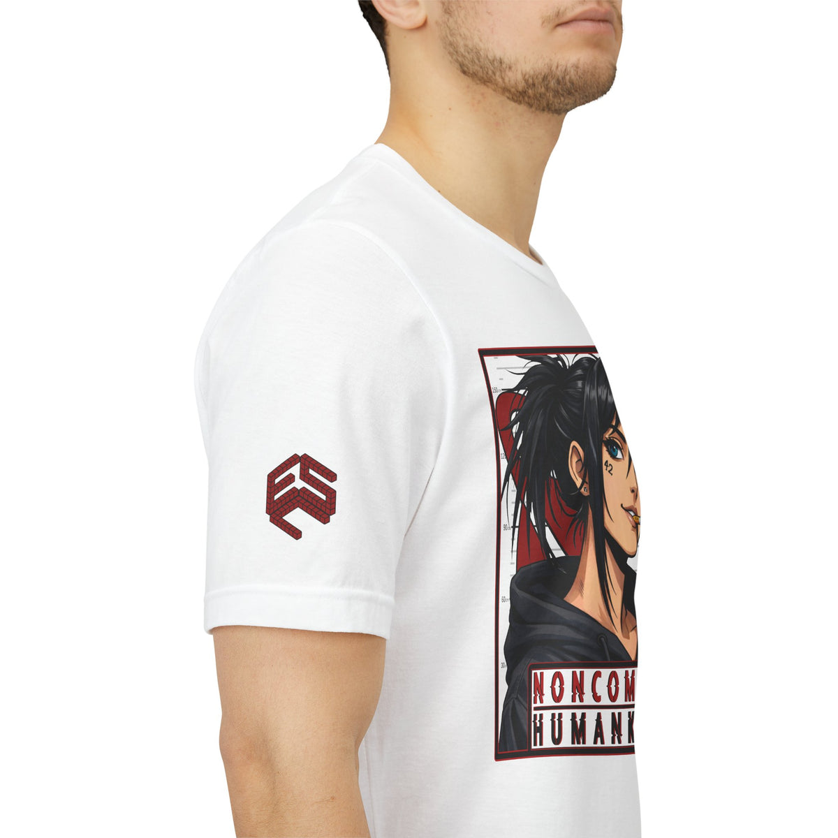 NONCOMPLIANT HUMANKAPITAL - Front Design - 42 RED - Anime Cyberpunk - Unisex Jersey Short Sleeve Graphic T-shirt