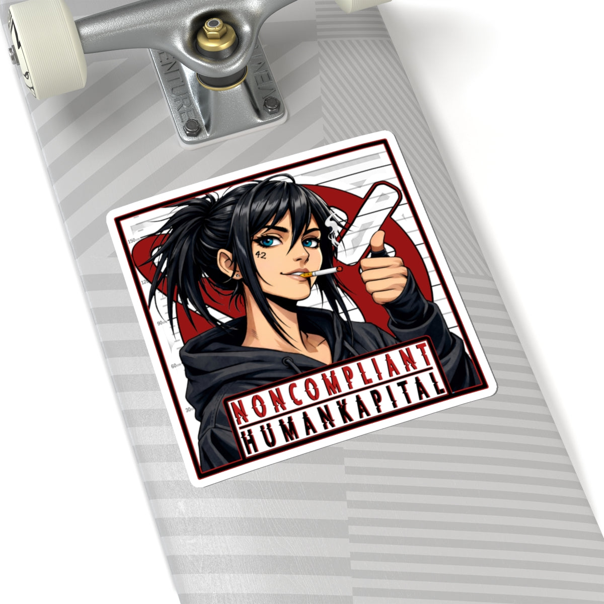 NONCOMPLIANT HUMANKAPITAL - RED- Anime Rebel  - Kiss-Cut Decal