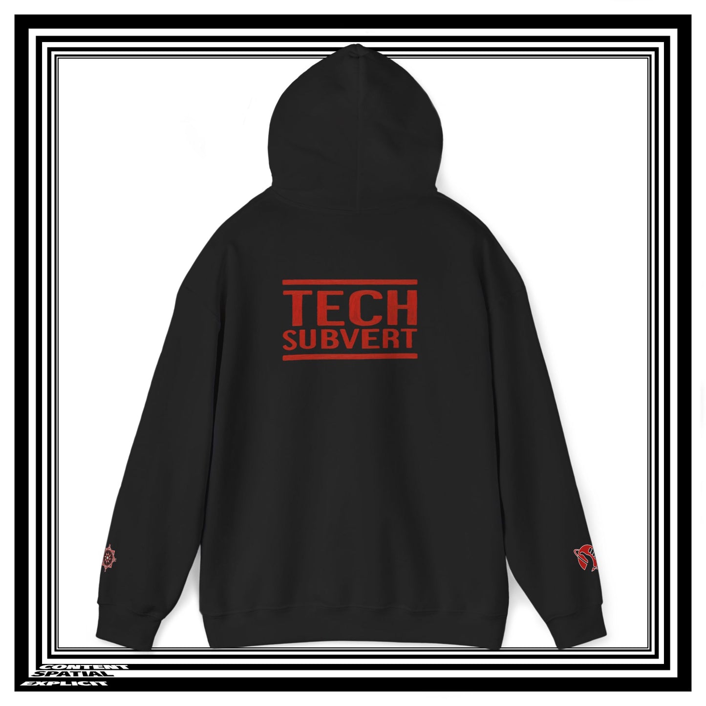 TECH SUBVERT - Back Design - Unisex Heavy Blend™ Graphic Hooded Sweatshirt