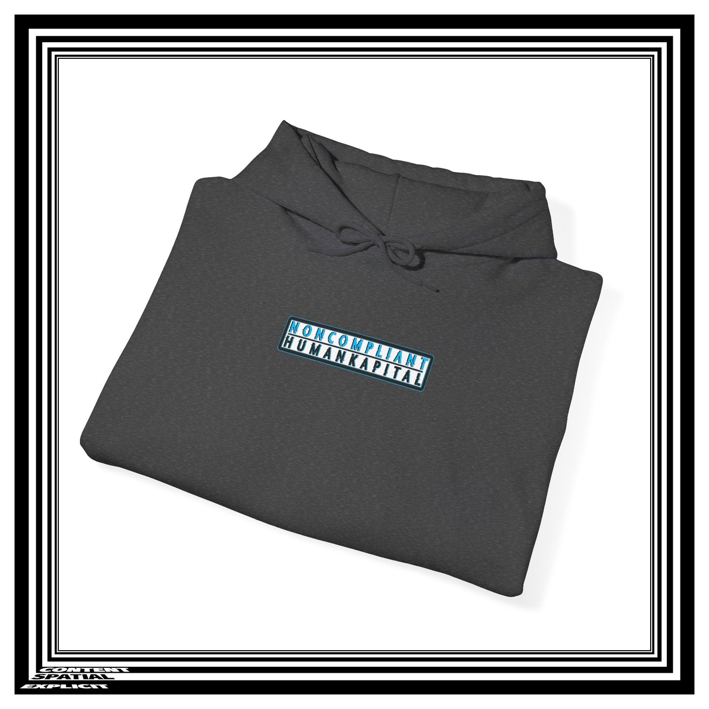 NONCOMPLIANT HUMANKAPITAL - 42 BLUE - Anime Cyberpunk - Unisex Heavy Blend™ Graphic Hooded Sweatshirt