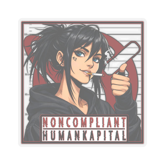 NONCOMPLIANT HUMANKAPITAL - RED- Anime Rebel  - Kiss-Cut Decal