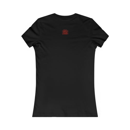 Black t-shirt with a QR code and the text Explicit Spatial Content on a white background