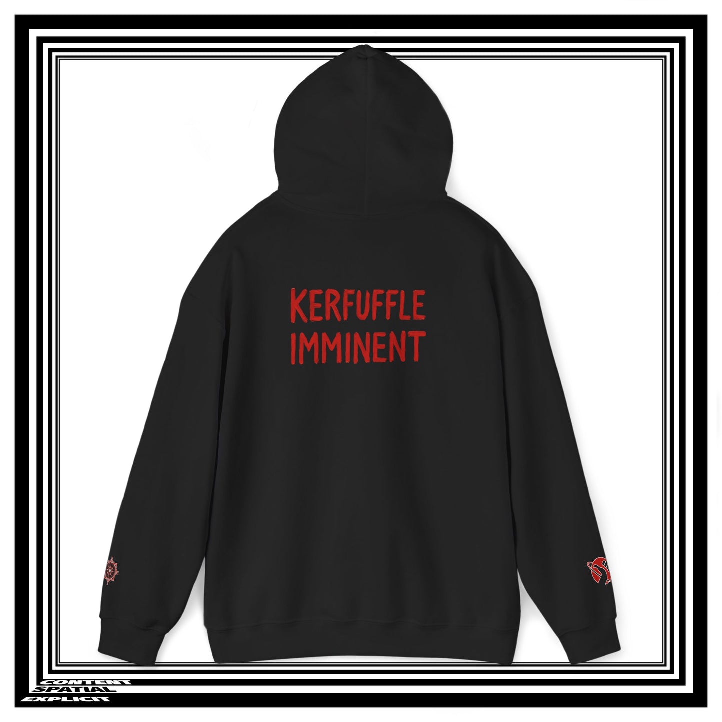 KERFUFFLE IMMINENT - Back Design - Unisex Heavy Blend™ Graphic Hooded Sweatshirt