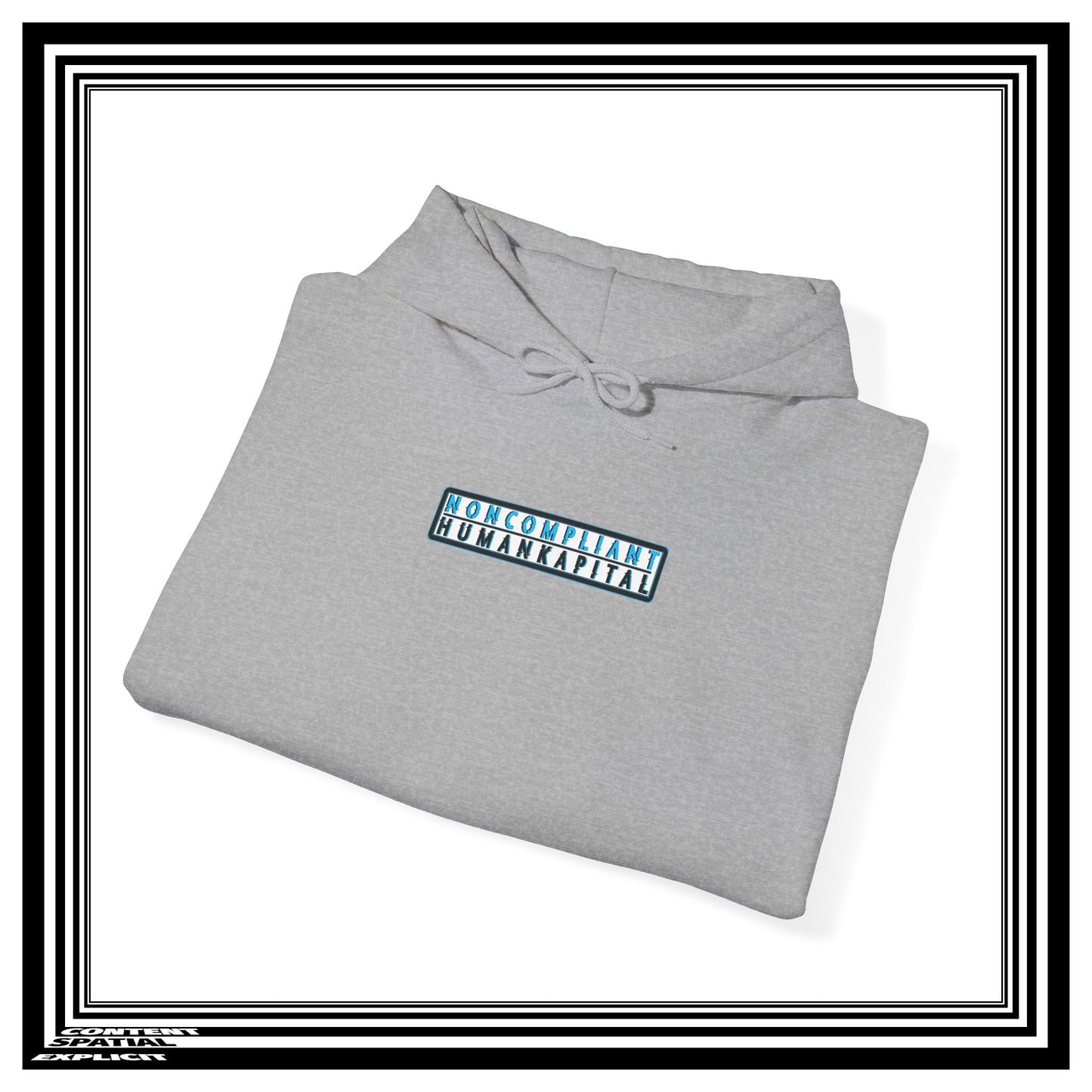 NONCOMPLIANT HUMANKAPITAL - 42 BLUE - Anime Cyberpunk - Unisex Heavy Blend™ Graphic Hooded Sweatshirt