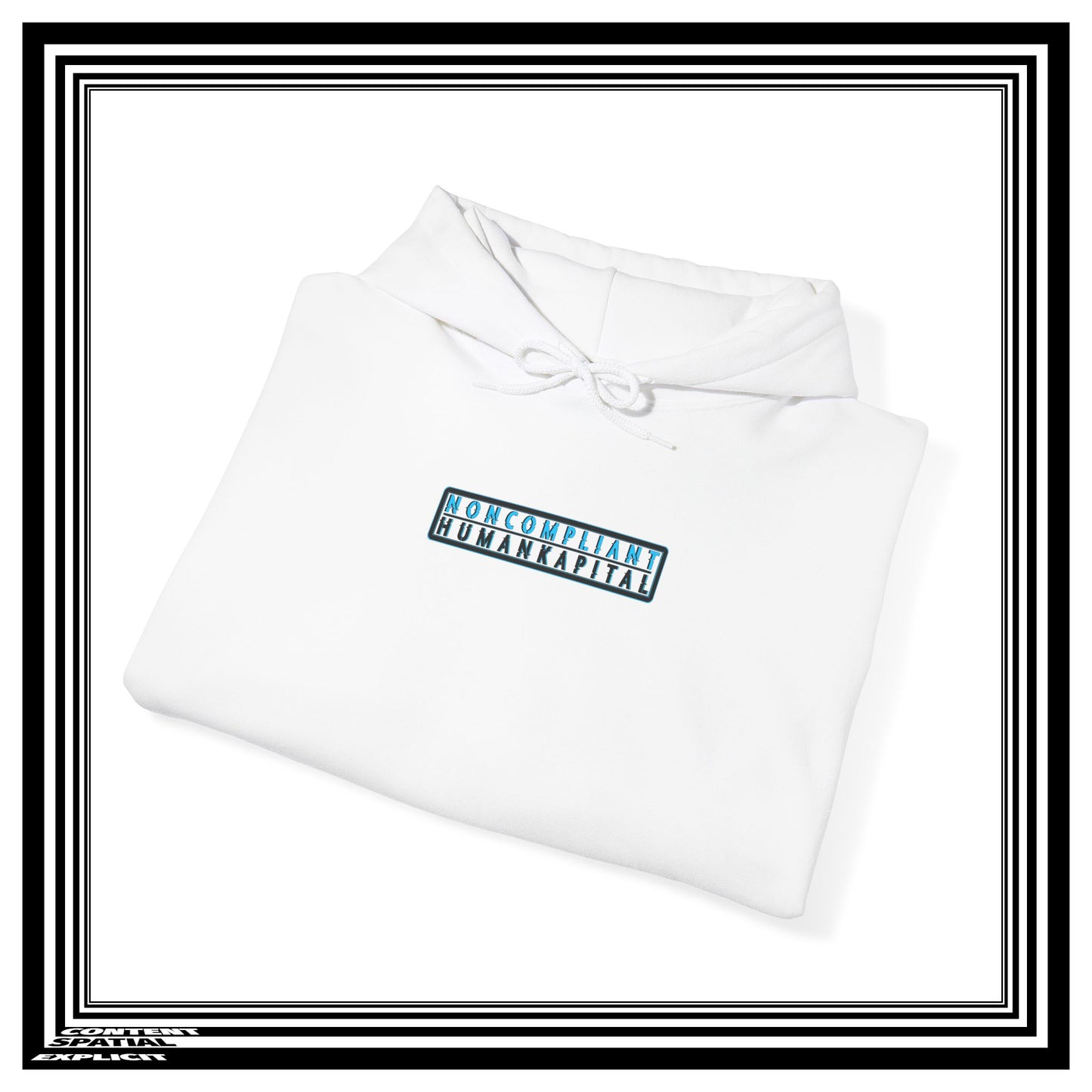 NONCOMPLIANT HUMANKAPITAL - 42 BLUE - Anime Cyberpunk - Unisex Heavy Blend™ Graphic Hooded Sweatshirt